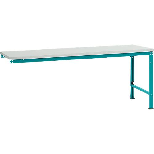 Manuflex Ansatztisch UNIVERSAL Spezial, Tischplatte Kunststoff, 2000x1000, wassrblau