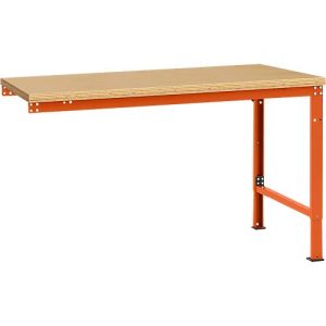 Manuflex Ansatztisch UNIVERSAL Spezial, Tischplatte Multiplex, 1500×1000, rotorange
