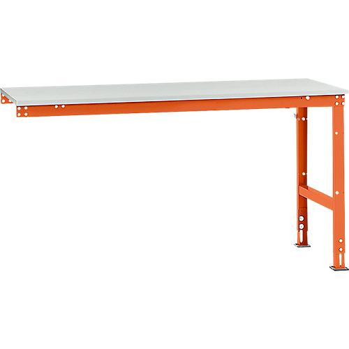 Manuflex Ansatztisch UNIVERSAL Standard, 1750 x 800 mm, Kunststoff lichtgrau, rotorange