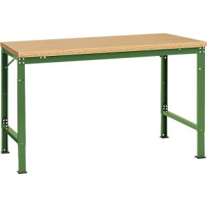 Manuflex Grundtisch UNIVERSAL Spezial, 1500 x 1000 mm, Multiplex natur, resedagrün