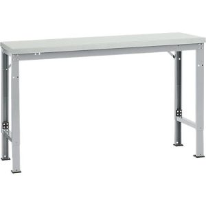 Manuflex Grundtisch UNIVERSAL Spezial, 1500 x 800 mm, Kunststoff lichtgrau, alusilber