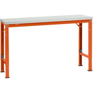 Manuflex Grundtisch UNIVERSAL Spezial, 1500 x 800 mm, Melamin lichtgrau, rotorange Manuflex Grundtisch UNIVERSAL Spezial, 1500 x 800 mm, Melamin lichtgrau, rotorange
