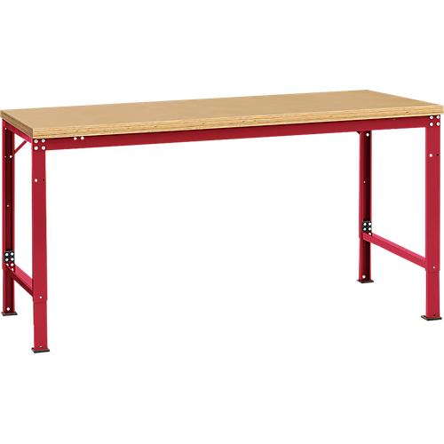 Manuflex Grundtisch UNIVERSAL Spezial, 1750 x 1000 mm, Multiplex natur, rubinrot