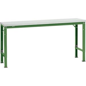 Manuflex Grundtisch UNIVERSAL Spezial, 1750 x 800 mm, Melamin lichtgrau, resedagrün Manuflex Grundtisch UNIVERSAL Spezial, 1750 x 800 mm, Melamin lichtgrau, resedagrün