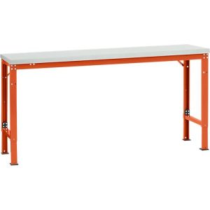 Manuflex Grundtisch UNIVERSAL Spezial, 1750 x 800 mm, Melamin lichtgrau, rotorange Manuflex Grundtisch UNIVERSAL Spezial, 1750 x 800 mm, Melamin lichtgrau, rotorange