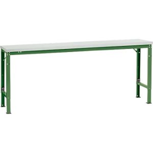 Manuflex Grundtisch UNIVERSAL Spezial, 2000 x 800 mm, Kunststoff lichtgrau, resedagrün Manuflex Grundtisch UNIVERSAL Spezial, 2000 x 800 mm, Kunststoff lichtgrau, resedagrün