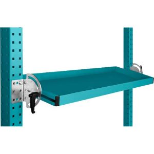 Manuflex Neigbare Ablagekonsole, für Reihe Universal oder Profi, Nutztiefe 195 mm, für Tischbreite 2500 mm, wasserblau Manuflex Neigbare Ablagekonsole, für Reihe Universal oder Profi, Nutztiefe 195 mm, für Tischbreite 2500 mm, wasserblau