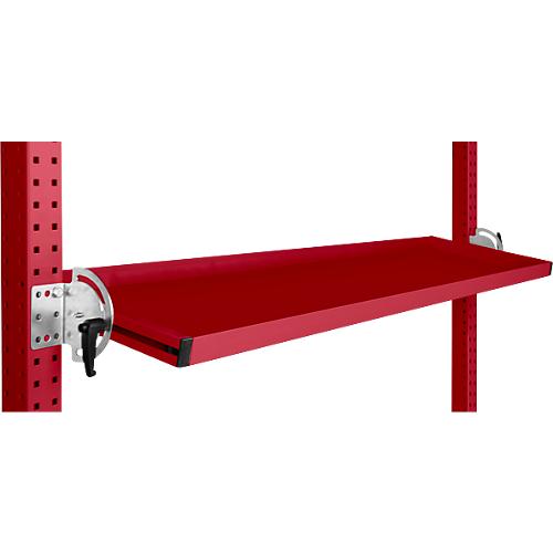 Manuflex Neigbare Ablagekonsole, für Reihe Universal oder Profi, Nutztiefe 345 mm, für Tischbreite 1500 mm, rubinrot
