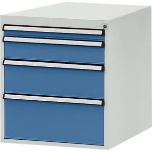 Manuflex Schubladen-Unterbau, für T 800 mm, lichtgrau/brillantblau Manuflex Schubladen-Unterbau, für T 800 mm, lichtgrau/brillantblau