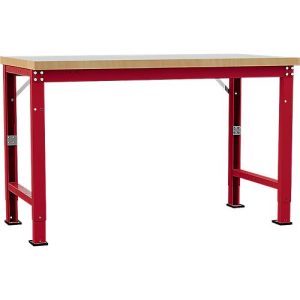 Manuflex Werkbank Profi Spezial, Tischplatte Kunststoff, 1500 x 700 mm, rubinrot Manuflex Werkbank Profi Spezial, Tischplatte Kunststoff, 1500 x 700 mm, rubinrot