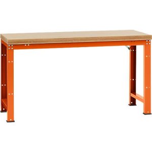 Manuflex Werkbank Profi Standard, Tischplatte Multiplex B 1750 x T 700, rotorange Manuflex Werkbank Profi Standard, Tischplatte Multiplex B 1750 x T 700, rotorange