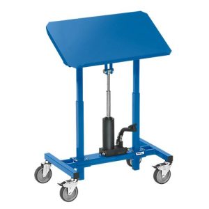 Materialständer, fahrbar, höhenverstellbar per Fußpumpe, Plattform neigbar Materialständer, fahrbar, höhenverstellbar per Fußpumpe, Plattform neigbar
