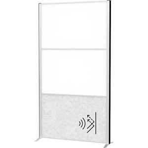 MAUL Stellwandsystem MAULconnecto, 1 x Akustikvlies hell, 2 x Whiteboard, Klettverbindung, Standfuß, H 1800 x B 1000 mm, silber MAUL Stellwandsystem MAULconnecto, 1 x Akustikvlies hell, 2 x Whiteboard, Klettverbindung, Standfuß, H 1800 x B 1000 mm, silber