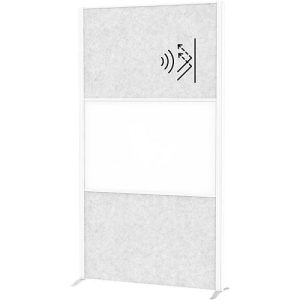 MAUL Stellwandsystem MAULconnecto, 2 x Akustikvlies hell, 1 x Whiteboard, Klettverbindung, Standfuß, H 1800 x B 1000 mm, weiß MAUL Stellwandsystem MAULconnecto, 2 x Akustikvlies hell, 1 x Whiteboard, Klettverbindung, Standfuß, H 1800 x B 1000 mm, weiß