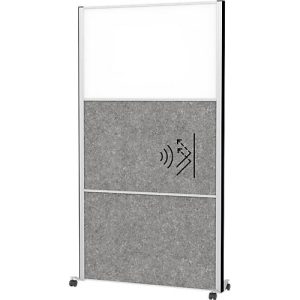 MAUL Stellwandsystem MAULconnecto, 2x Akustikvlies dunkel, 1x Whiteboard, Klettverbindung, auf Rollen, H 1800 x B 1000 mm, silber MAUL Stellwandsystem MAULconnecto, 2x Akustikvlies dunkel, 1x Whiteboard, Klettverbindung, auf Rollen, H 1800 x B 1000 mm, silber