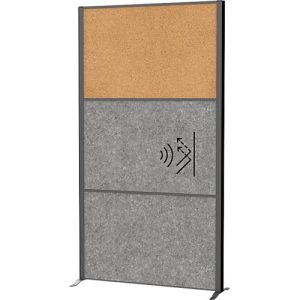MAUL Stellwandsystem MAULconnecto, Steckmodule, 2x Akustikvlies, 1x Kork, Klettverbindung, H 1800 x B 1000 mm, anthrazit MAUL Stellwandsystem MAULconnecto, Steckmodule, 2x Akustikvlies, 1x Kork, Klettverbindung, H 1800 x B 1000 mm, anthrazit