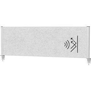 MAUL Tisch-Trennwand MAULconnecto, Akustikvlies 4000 g/m², Aluminiumprofil, B 1600 x H 500 mm, Akustik hellgrau, silber MAUL Tisch-Trennwand MAULconnecto, Akustikvlies 4000 g/m², Aluminiumprofil, B 1600 x H 500 mm, Akustik hellgrau, silber