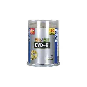 Maxell – 100 x DVD-R – 4.7 GB 16x – Cakebox Maxell – 100 x DVD-R – 4.7 GB 16x – Cakebox