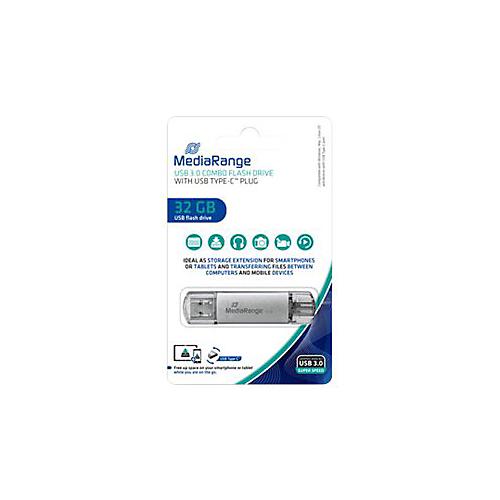 MediaRange MR936 - USB-Flash-Laufwerk - 32 GB - USB 3.1 / USB-C - Silber