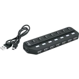 MediaRange USB 2.0-Hub, 7-fach, schaltbar MediaRange USB 2.0-Hub, 7-fach, schaltbar