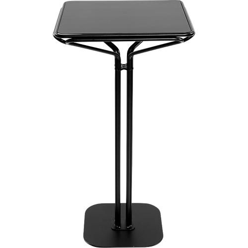 Meet by Paperflow Stehtisch Bistro, Stahlgestell mit MDF-Platte, mit Standfuß, B 600 x T 600 x H 1100 mm, schwarz