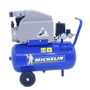 Michelin MB 24 – Elektrischer Kompressor mit Wagen – Motor 2 PS – 24 Lt – Druckluft