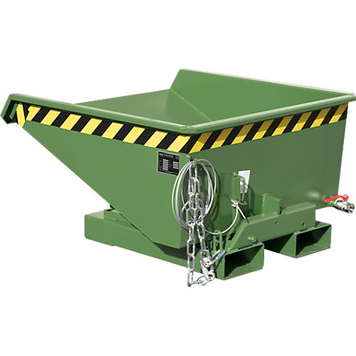 Mini-Spänebehälter Typ EXPO-E 225, Seilzug-Kippvorgang, Inhalt 0,225 m³, bis 750 kg, resedagrün RAL 6011
