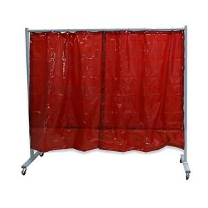 Mobile Schweißerschutzwand, 1-teilig, 0,4 mm starke Folie, EN ISO 25980, B 2100 x H 1920 mm, blau/rot Mobile Schweißerschutzwand, 1-teilig, 0,4 mm starke Folie, EN ISO 25980, B 2100 x H 1920 mm, blau/rot