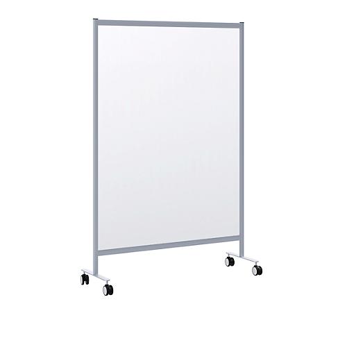 Mobile Spuckschutz-Trennwand Modell B, Acrylglas, Stärke 3 mm, B 1200 x T 390 x H 1800 mm, mit Rollen