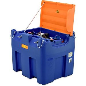 Mobile Tankstelle CEMO Blue-Mobil EASY, mit Membranpumpe CEMATIC BLUE 230 V, 980 l Tank für AdBlue®, Kranösen, Klappdeckel, B 1720 x T 1070 x H 1120 mm Mobile Tankstelle CEMO Blue-Mobil EASY, mit Membranpumpe CEMATIC BLUE 230 V, 980 l Tank für AdBlue®, Kranösen, Klappdeckel, B 1720 x T 1070 x H 1120 mm