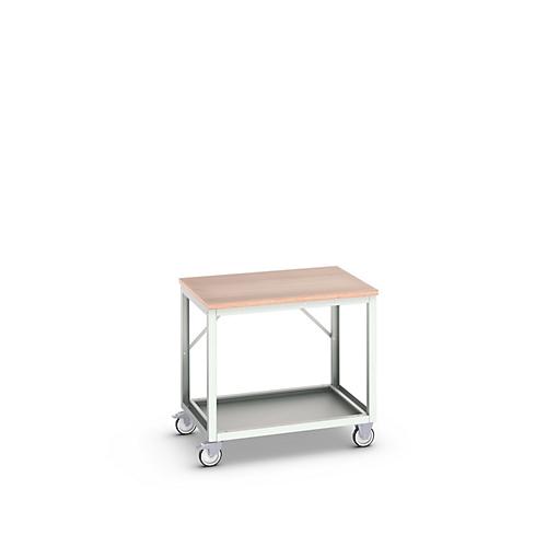 Mobile Werkbank Bott verso, Multiplex-Platte, 1 Ablageboden, mit Querstrebenset, B 1000 x T 800 x H 930 mm, RAL 7035 Lichtgrau