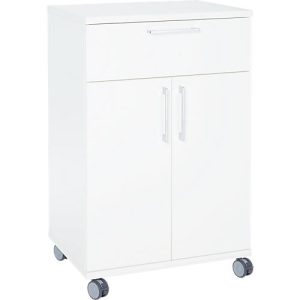 Mobiler Catering-Schrank mit Flügeltüren, B 650 x T 500 x H 1000 mm, weiß