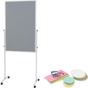 Moderationstafel Maulsolid, Filz grau/Whiteboard, H 1200 x B 750 mm, gratis Moderationskarten Moderationstafel Maulsolid, Filz grau/Whiteboard, H 1200 x B 750 mm, gratis Moderationskarten