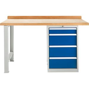 Modulare Werkbank Schäfer Shop Select, Grundeinheit, Buche Multiplexplatte, bis 500 kg, B 1500 x T 700 x H 840 mm, Lichtgrau ral 7035/Enzianblau ral 5010 Modulare Werkbank Schäfer Shop Select, Grundeinheit, Buche Multiplexplatte, bis 500 kg, B 1500 x T 700 x H 840 mm, Lichtgrau ral 7035/Enzianblau ral 5010