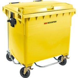 Müllcontainer MGB 1100 FDP, Kunststoff, 1100 l, gelb Müllcontainer MGB 1100 FDP, Kunststoff, 1100 l, gelb
