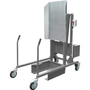Mülltonnen-Kippstation MKS, für 120 & 240 l Tonnen, Ausschütthöhe 1480 mm, Kippwinkel 135°, bis 110 kg, Rollen, 12 V, RAL 7005 Mülltonnen-Kippstation MKS, für 120 & 240 l Tonnen, Ausschütthöhe 1480 mm, Kippwinkel 135°, bis 110 kg, Rollen, 12 V, RAL 7005