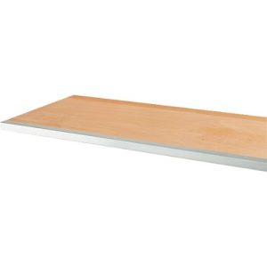 Multiplex-Arbeitsplatte, 40 mm stark, Gewindehülsen, Stahlkante, Buchenholz verl., farblos imprägniert, B 1500 x T 700 mm Multiplex-Arbeitsplatte, 40 mm stark, Gewindehülsen, Stahlkante, Buchenholz verl., farblos imprägniert, B 1500 x T 700 mm