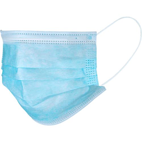 Mund-Nasen-Schutz BBE Solutions®, medizinisch, EN 14638/10993 Typ IIR, Einweg, 3-lagig, formbarer Nasenbügel, elastische Ohrbänder, blau, 50 Stück