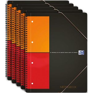 Notizbuch Oxford International, DIN A4, Optik Paper®, 80g/m², 80 Blatt, 5 Stück, kariert