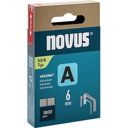 Novus Heftklammern Typ A, Länge 6 mm, Stahldraht, 2000 Stück
