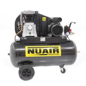Nuair B3800B/100 CM3 – Einphasen-Elektroluftkompressor mit Riemenantrieb – 3-PS-Motor – 100 Liter Nuair B3800B/100 CM3 – Einphasen-Elektroluftkompressor mit Riemenantrieb – 3-PS-Motor – 100 Liter
