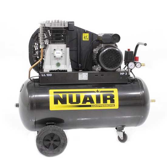 Nuair B3800B/100 CM3 – Einphasen-Elektroluftkompressor mit Riemenantrieb – 3-PS-Motor – 100 Liter