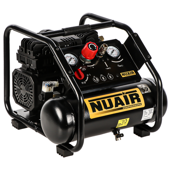 Nuair Siltek TB 6 - Schallgedämpfter tragbarer elektrischer Kompressor - 1.5 PS - 6 l ölfrei