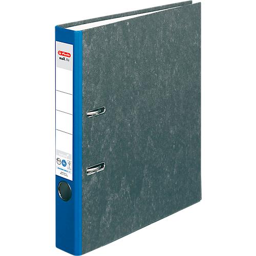 Ordner herlitz maX.file nature, DIN A4, Rückenschild geklebt, Hartpappe, Rückenbreite 50 mm, blau, 1 Stück