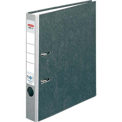 Ordner herlitz maX.file nature, DIN A4, Rückenschild geklebt, Hartpappe, Rückenbreite 50 mm, grau, 1 Stück