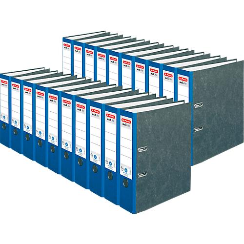 Ordner herlitz maX.file nature, DIN A4, Rückenschild geklebt, Hartpappe, Rückenbreite 80 mm, blau, 20 Stück