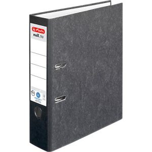 Ordner herlitz maX.file nature, DIN A4, Rückenschild geklebt, Hartpappe, Rückenbreite 80 mm, schwarz, 1 Stück Ordner herlitz maX.file nature, DIN A4, Rückenschild geklebt, Hartpappe, Rückenbreite 80 mm, schwarz, 1 Stück