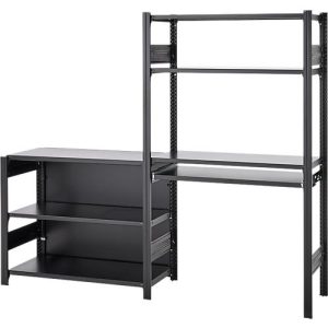 ORDO Home Regalkombination, Grund- und Anbauregal, 6 Fachböden, multifunktional, mobil, B 2070 x T 435 x H 1750 mm, tiefschwarz matt RAL 9005 ORDO Home Regalkombination, Grund- und Anbauregal, 6 Fachböden, multifunktional, mobil, B 2070 x T 435 x H 1750 mm, tiefschwarz matt RAL 9005