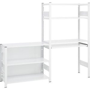 ORDO Home Regalkombination, Grund- und Anbauregal, 6 Fachböden, multifunktional, mobil, B 2070 x T 435 x H 1750 mm, verkehrsweiß RAL 9016 ORDO Home Regalkombination, Grund- und Anbauregal, 6 Fachböden, multifunktional, mobil, B 2070 x T 435 x H 1750 mm, verkehrsweiß RAL 9016