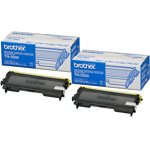 Original Brother Toner TN-2000, Doppelpack, schwarz